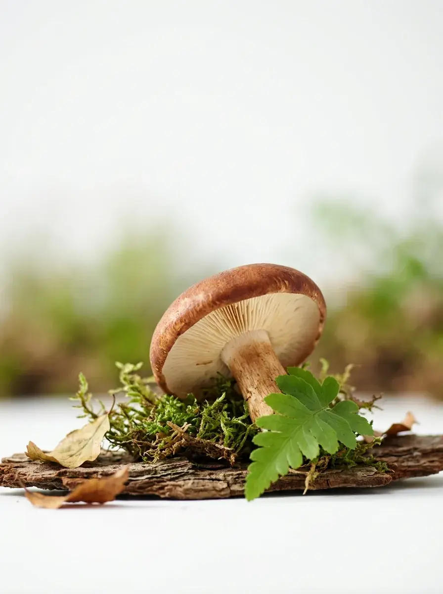 A freshly foraged mushroom ready to be identified