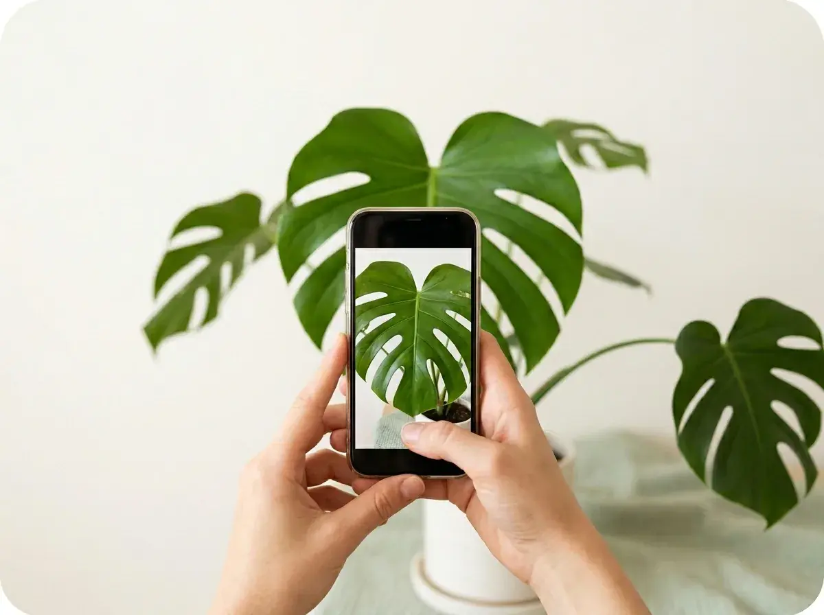 Fotografiind o frunză de plantă în ghiveci