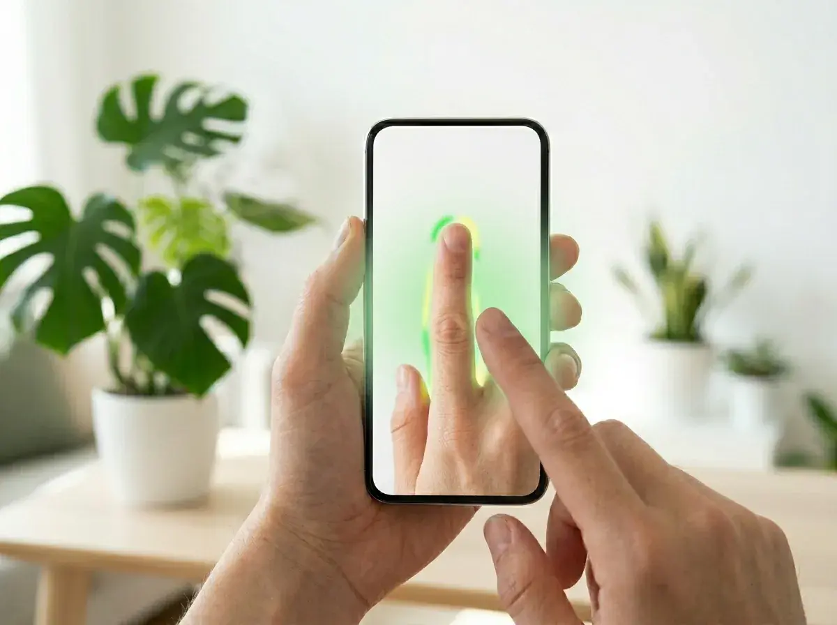 Plant identification result on a mobile screen