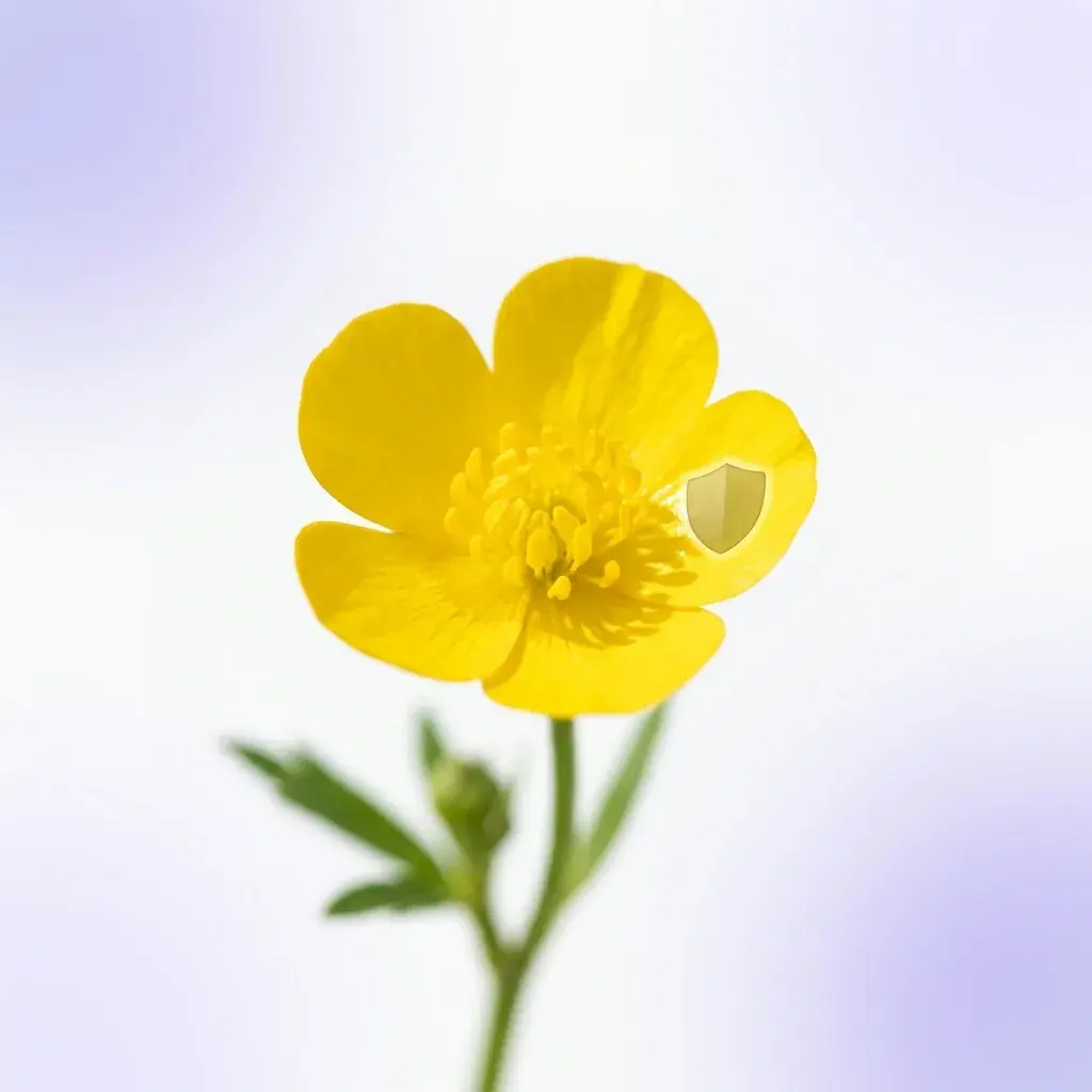 Bright yellow flower in crisp focus